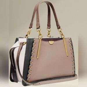 Coach Limite Edition Dreamer With Scallop Rivets Black and Tan Crossbody Bag